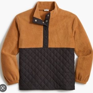 J. Crew Quilted Half Zip Sherpa
